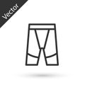 Grey line Cycling shorts icon isolated on white background. Vector