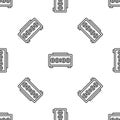 Grey line Digital alarm clock icon isolated seamless pattern on white background. Electronic watch alarm clock. Time Royalty Free Stock Photo