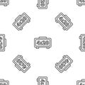 Grey line Digital alarm clock icon isolated seamless pattern on white background. Electronic watch alarm clock. Time Royalty Free Stock Photo