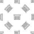 Grey line Garage icon isolated seamless pattern on white background. Vector