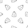 Grey line Garbage bag icon isolated seamless pattern on white background. Vector Illustration Royalty Free Stock Photo