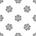 Grey line Global technology or social network icon isolated seamless pattern on white background. Vector Royalty Free Stock Photo