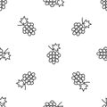 Grey line Grape fruit icon isolated seamless pattern on white background. Vector Royalty Free Stock Photo