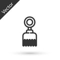 Grey line Hairbrush icon isolated on white background. Comb hair sign. Barber symbol. Vector Illustration