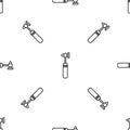 Grey line Medical otoscope tool icon isolated seamless pattern on white background. Medical instrument. Vector