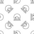 Grey line Montreal Biosphere icon isolated seamless pattern on white background. Vector