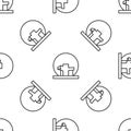 Grey line Montreal Biosphere icon isolated seamless pattern on white background. Vector Royalty Free Stock Photo