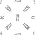 Grey line Nail cutter icon isolated seamless pattern on white background. Nail clipper. Vector