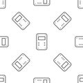 Grey line Police assault shield icon isolated seamless pattern on white background. Vector Royalty Free Stock Photo