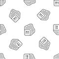 Grey line Processor icon isolated seamless pattern on white background. CPU, central processing unit, microchip Royalty Free Stock Photo