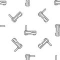Grey line Router and wi-fi signal icon isolated seamless pattern on white background. Wireless ethernet modem router