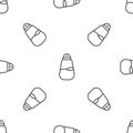 Grey line Salt icon isolated seamless pattern on white background. Cooking spices. Vector
