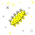 Grey line Sea cucumber icon isolated on white background. Marine food. Vector. Royalty Free Stock Photo