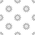 Grey line Sea urchin icon isolated seamless pattern on white background. Vector. Royalty Free Stock Photo