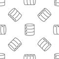Grey line Server, Data, Web Hosting icon isolated seamless pattern on white background. Vector Illustration Royalty Free Stock Photo
