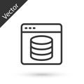 Grey line Server, Data, Web Hosting icon isolated on white background. Vector Royalty Free Stock Photo