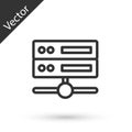 Grey line Server, Data, Web Hosting icon isolated on white background. Vector Royalty Free Stock Photo