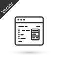 Grey line Software, web developer programming code icon isolated on white background. Javascript computer script random Royalty Free Stock Photo