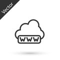 Grey line Software, web development, programming concept icon isolated on white background. Programming language and Royalty Free Stock Photo