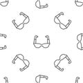 Grey line Sport cycling sunglasses icon isolated seamless pattern on white background. Sport glasses icon. Vector Royalty Free Stock Photo