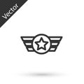 Grey line Star American military icon isolated on white background. Military badges. Army patches. Vector
