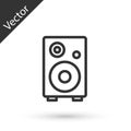 Grey line Stereo speaker icon isolated on white background. Sound system speakers. Music icon. Musical column speaker Royalty Free Stock Photo