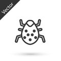 Grey line System bug concept icon isolated on white background. Code bug concept. Bug in the system. Bug searching Royalty Free Stock Photo