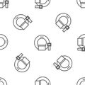 Grey line Tomography icon isolated seamless pattern on white background. Medical scanner, radiation. Diagnosis Royalty Free Stock Photo