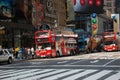 Grey Line tour bus at times square in NYC Royalty Free Stock Photo