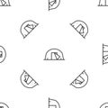 Grey line Tourist tent icon isolated seamless pattern on white background. Camping symbol. Vector