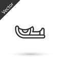 Grey line Traditional indian shoes icon isolated on white background. Vector