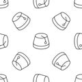 Grey line Turkish hat icon isolated seamless pattern on white background. Vector