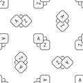 Grey line Vocabulary icon isolated seamless pattern on white background. Vector
