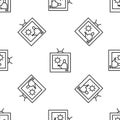 Grey line Weather forecast icon isolated seamless pattern on white background. Vector Illustration Royalty Free Stock Photo