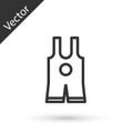 Grey line Wrestling singlet icon isolated on white background. Wrestling tricot. Vector Royalty Free Stock Photo