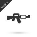 Grey M16A1 rifle icon isolated on white background. US Army M16 rifle. Vector Royalty Free Stock Photo