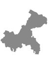 Grey Map of Chongqing Municipality Royalty Free Stock Photo