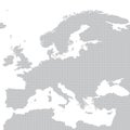 Grey map of Europe in the dot. Vector illustration Royalty Free Stock Photo