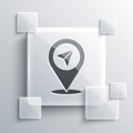 Grey Map pin icon isolated on grey background. Navigation, pointer, location, map, gps, direction, place, compass Royalty Free Stock Photo