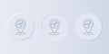 Grey Map pin icon isolated on grey background. Navigation, pointer, location, map, gps, direction, search concept. Set