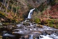 Grey Mare`s Tail Waterfall and burn in winter, Galloway Forest Park, Scotland Royalty Free Stock Photo