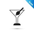 Grey Martini glass icon isolated on white background. Cocktail icon. Wine glass icon. Vector Royalty Free Stock Photo