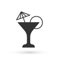 Grey Martini glass icon isolated on white background. Cocktail icon. Wine glass icon. Vector Royalty Free Stock Photo