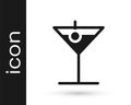 Grey Martini glass icon isolated on white background. Cocktail icon. Wine glass icon. Vector Illustration Royalty Free Stock Photo