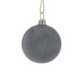 Grey matt Christmas ball isolated on white.