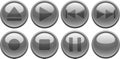 Grey media buttons. [Vector] Royalty Free Stock Photo