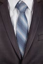 Grey men's business suit with a silk tie Royalty Free Stock Photo