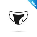 Grey Men underpants icon isolated on white background. Man underwear. Vector Royalty Free Stock Photo