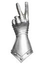 Grey Metal Finger Gauntlet.