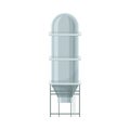 Grey Metal Water Storage Tank Of Cylinder Shape Flat Vector Illustration